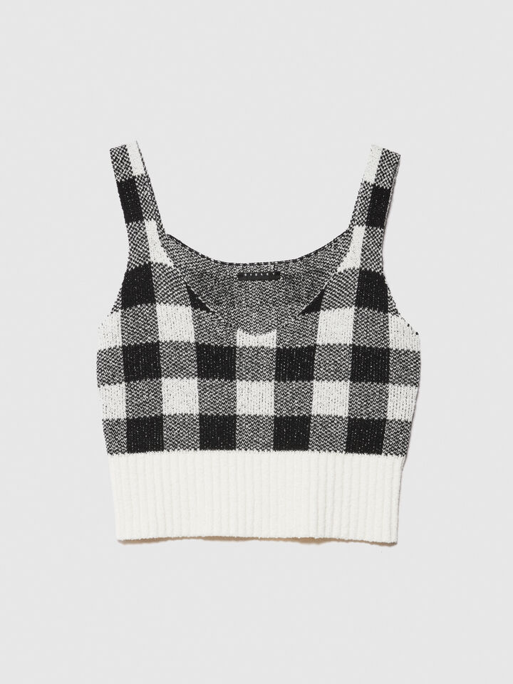 Vichy print top - women's tops - Multi-color | Sisley image number 6